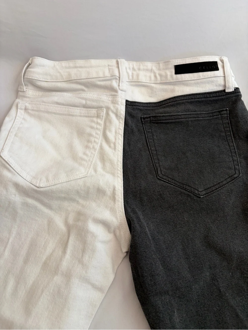 Cello White and Black Two-Tone Jeans